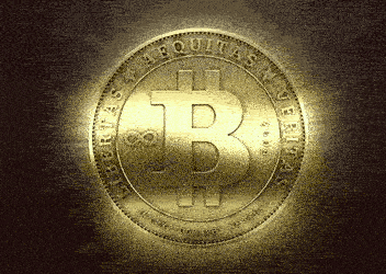 Bitcoin münze scheinend
